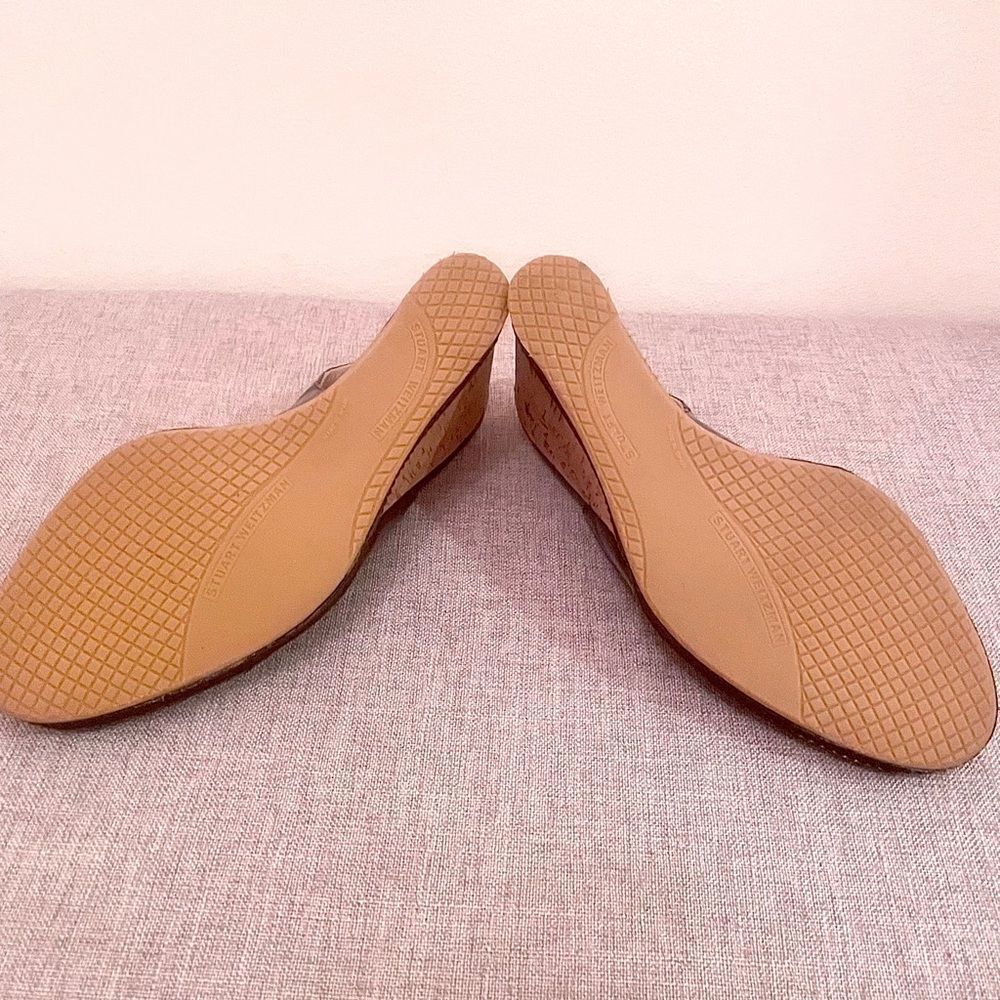 Stuart Weitzman Leopard Wedge Sandals - Picture 9 of 13